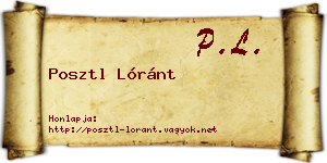 Posztl Lóránt névjegykártya