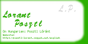 lorant posztl business card