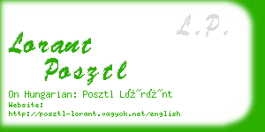 lorant posztl business card